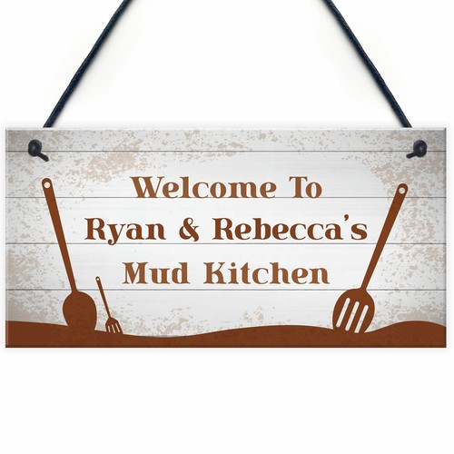 Mud kitchen sign personalised - mud,
